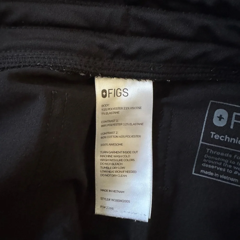 Figs Scrub Black Jogger Pants Sz S - Picture 7 of 9